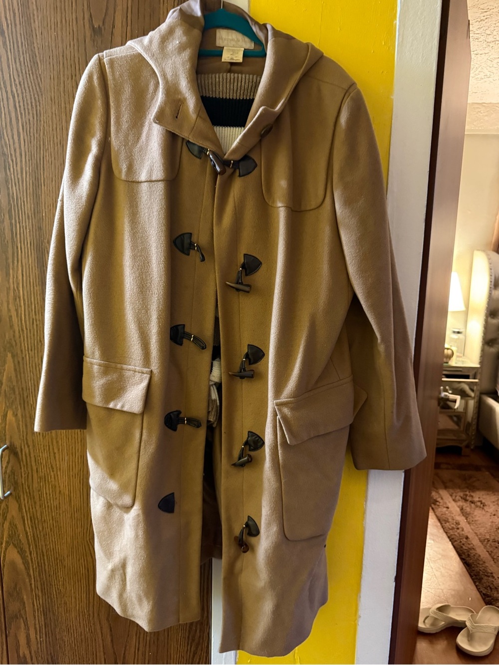 Wool-Blend Toggle Coat in Camel - Classic Women's Outerwear